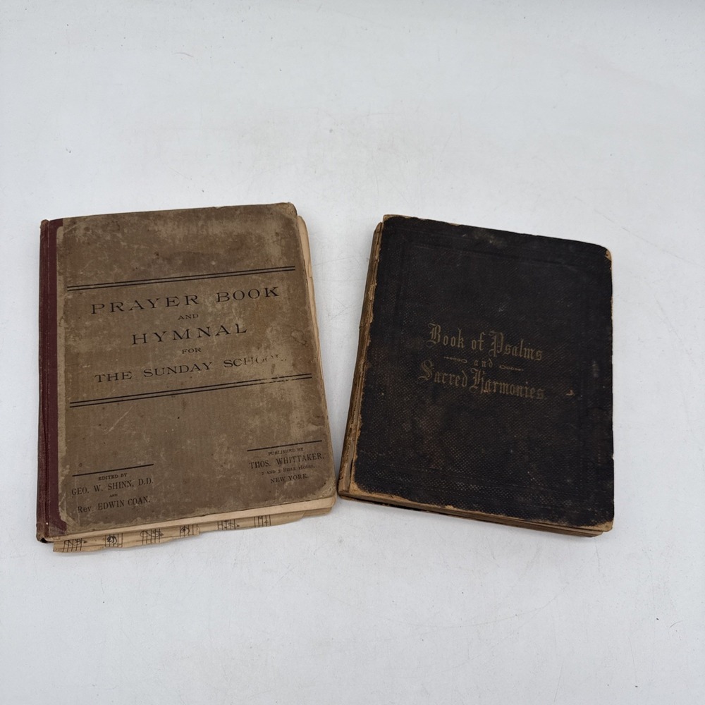 Antique Prayer Book and Hymnal For Sunday School 1885 & Book of Psalms
